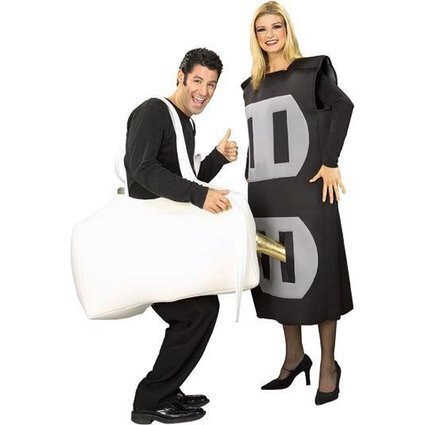Party City Power Couple Halloween Costume For Adults, Standard Size, Includes Socket Tunic And Plug With Cord Costume